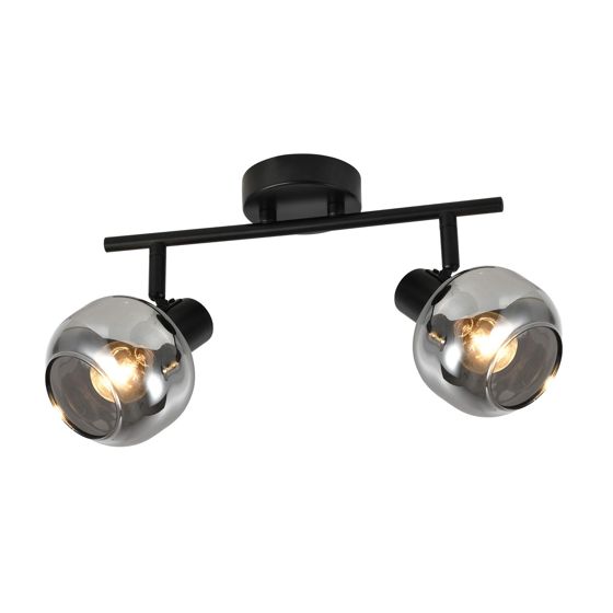 NETTLIFE kattokohdevalaisin musta kattokohdevalaisin GU10-2 355° pyörivä moderni