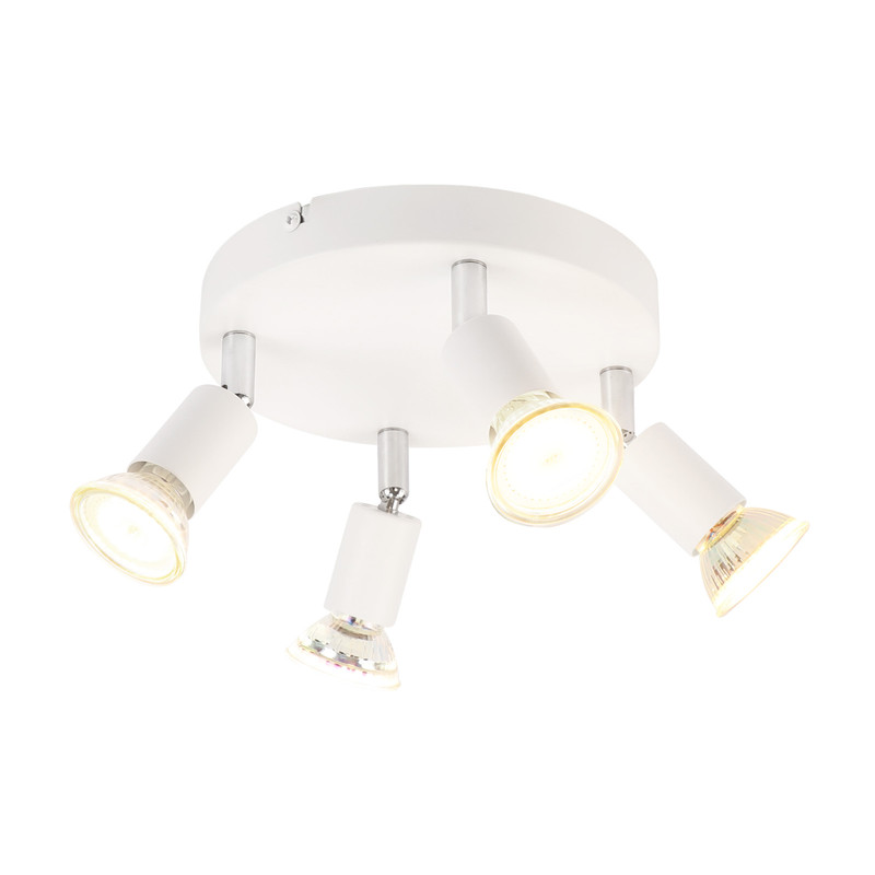 NETTLIFE valkoinen LED-kattospottivalaisin - moderni metallinen 4-liekkinen GU10 säädettävä kattovalaisin
