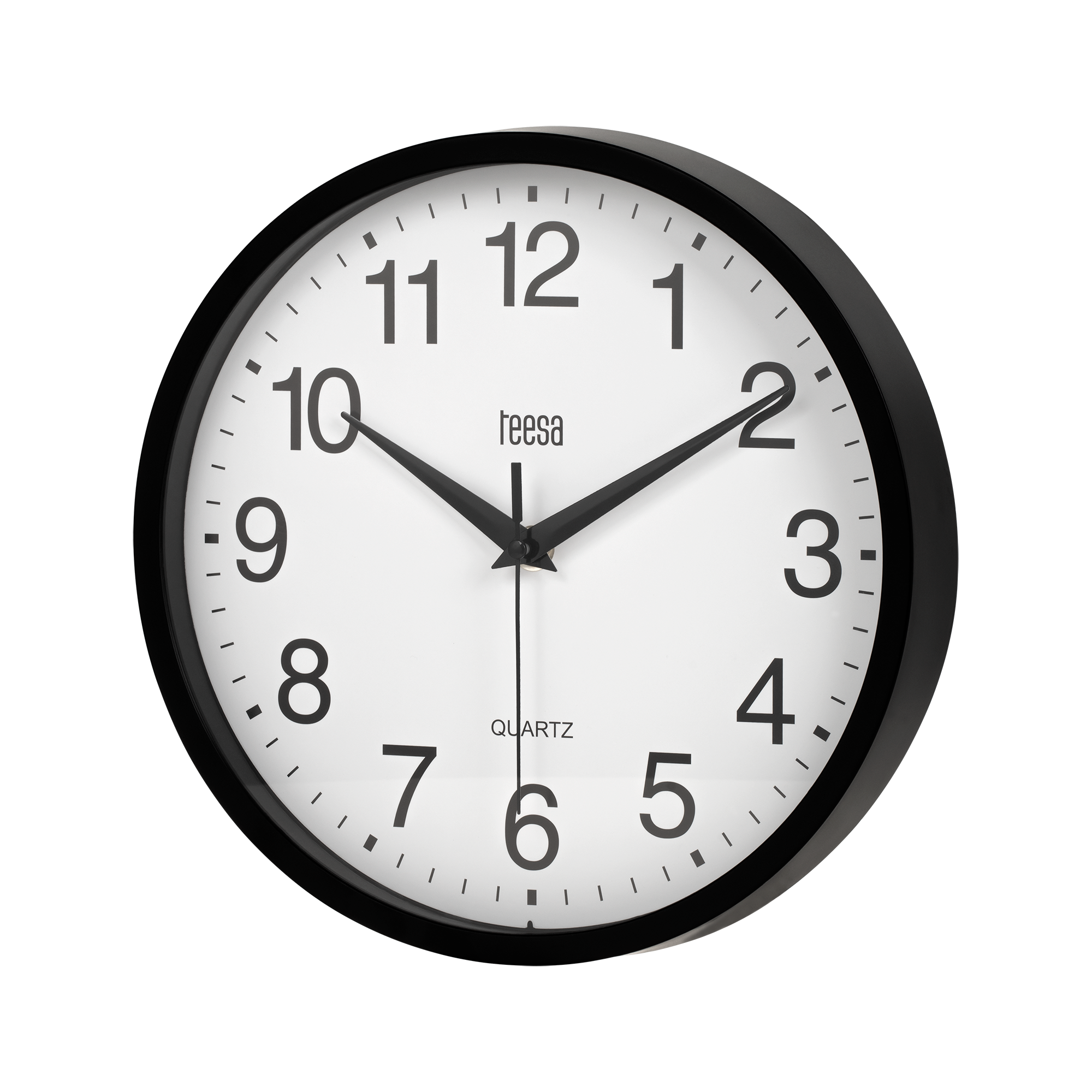 Seinäkello 25 cm Teesa musta moderni äänetön