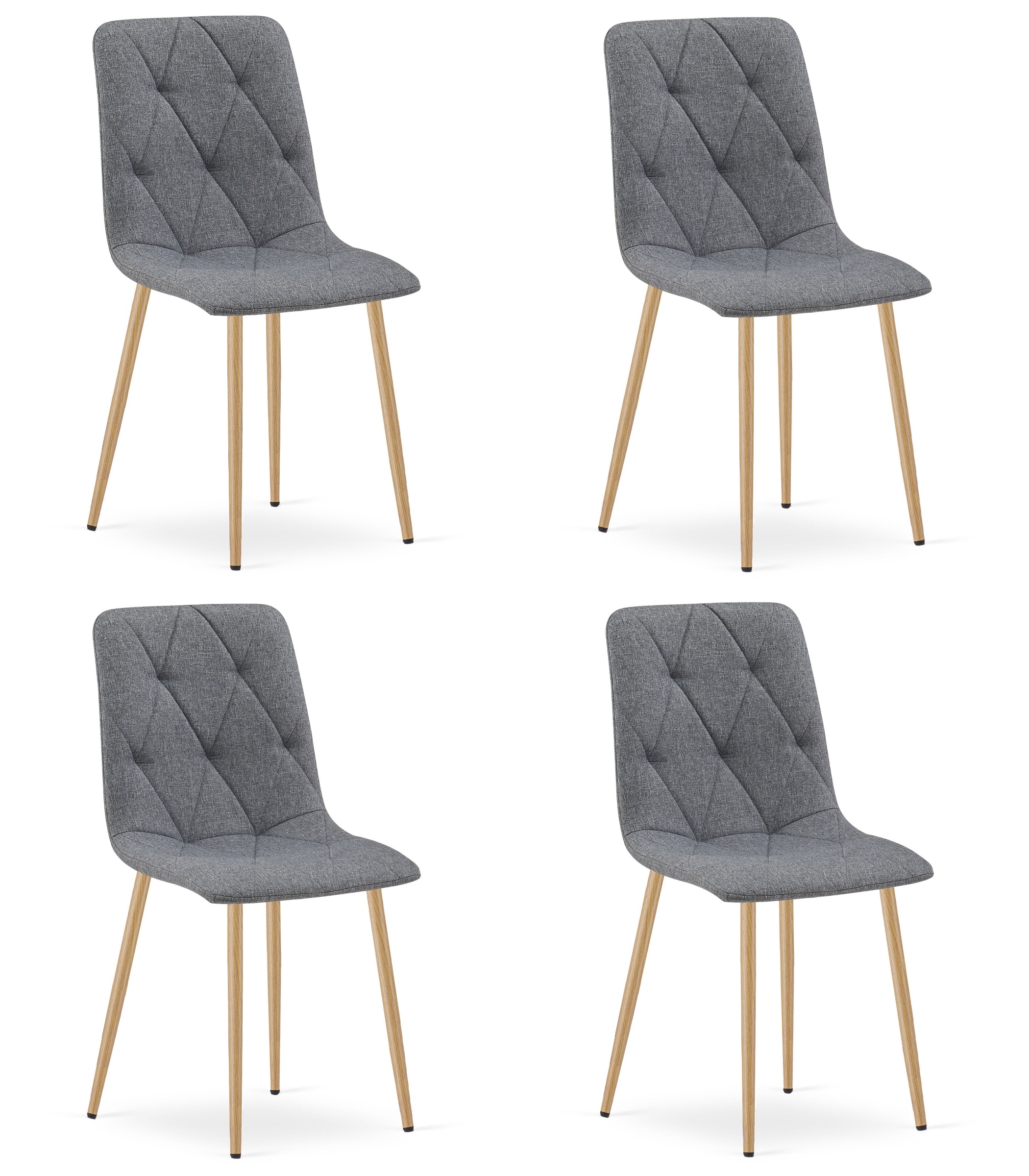 LIBRA-tuoli, tummanharmaa kangas, puunväriset jalat (4 kpl)