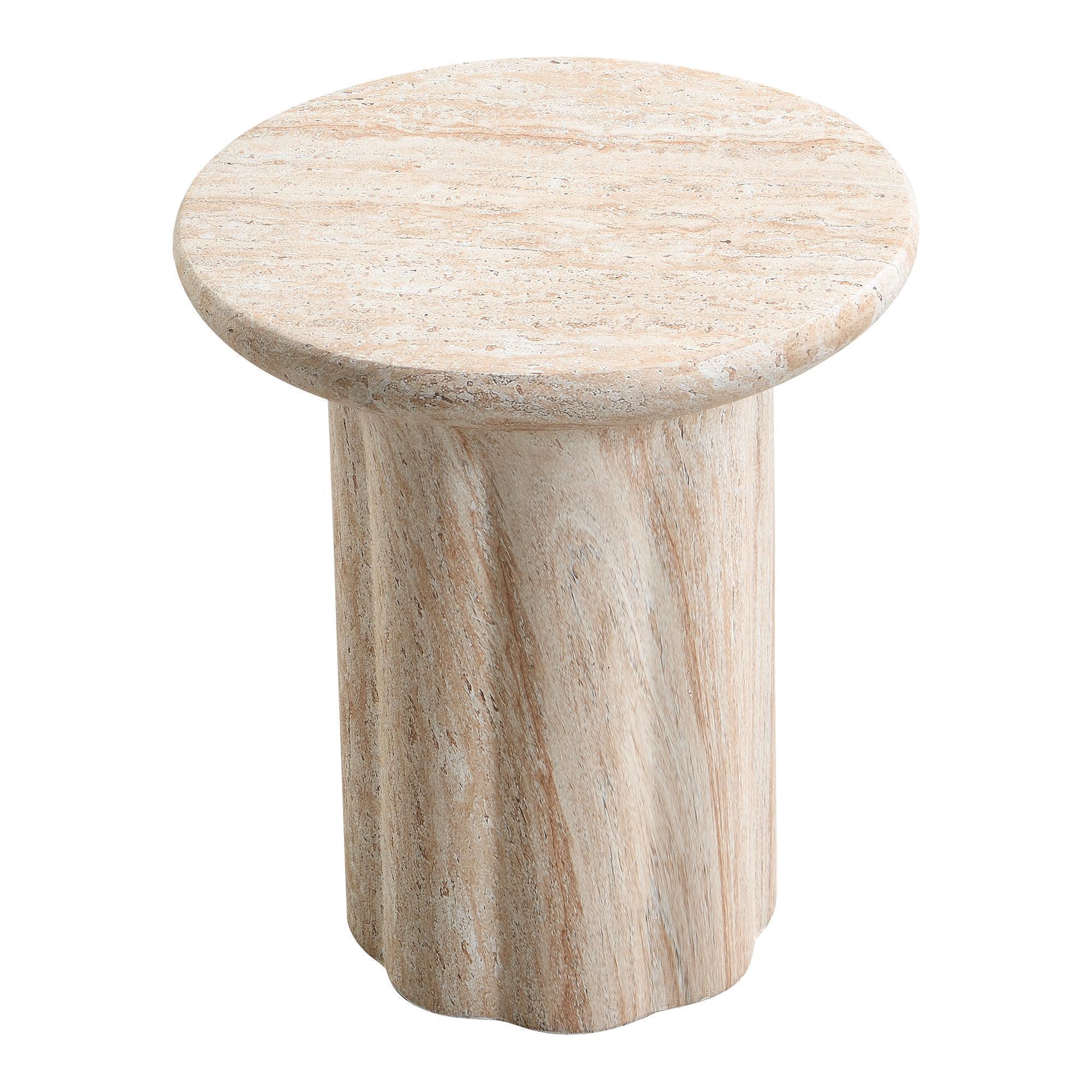 Apupöytä, travertiinin näköinen, beige