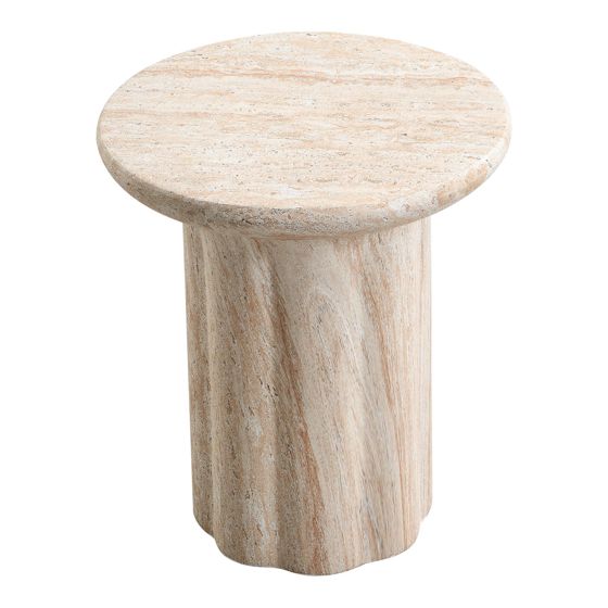 Apupöytä, travertiinin näköinen, beige