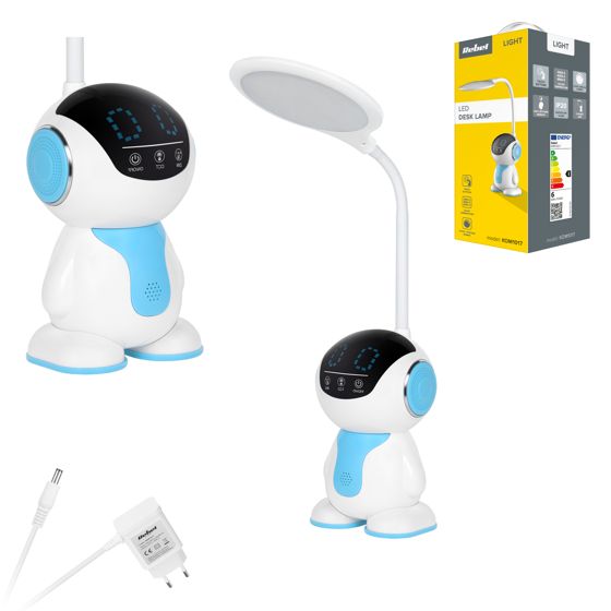 Lasten pöytävalaisin LED ROBOT 3 väriä Rebel