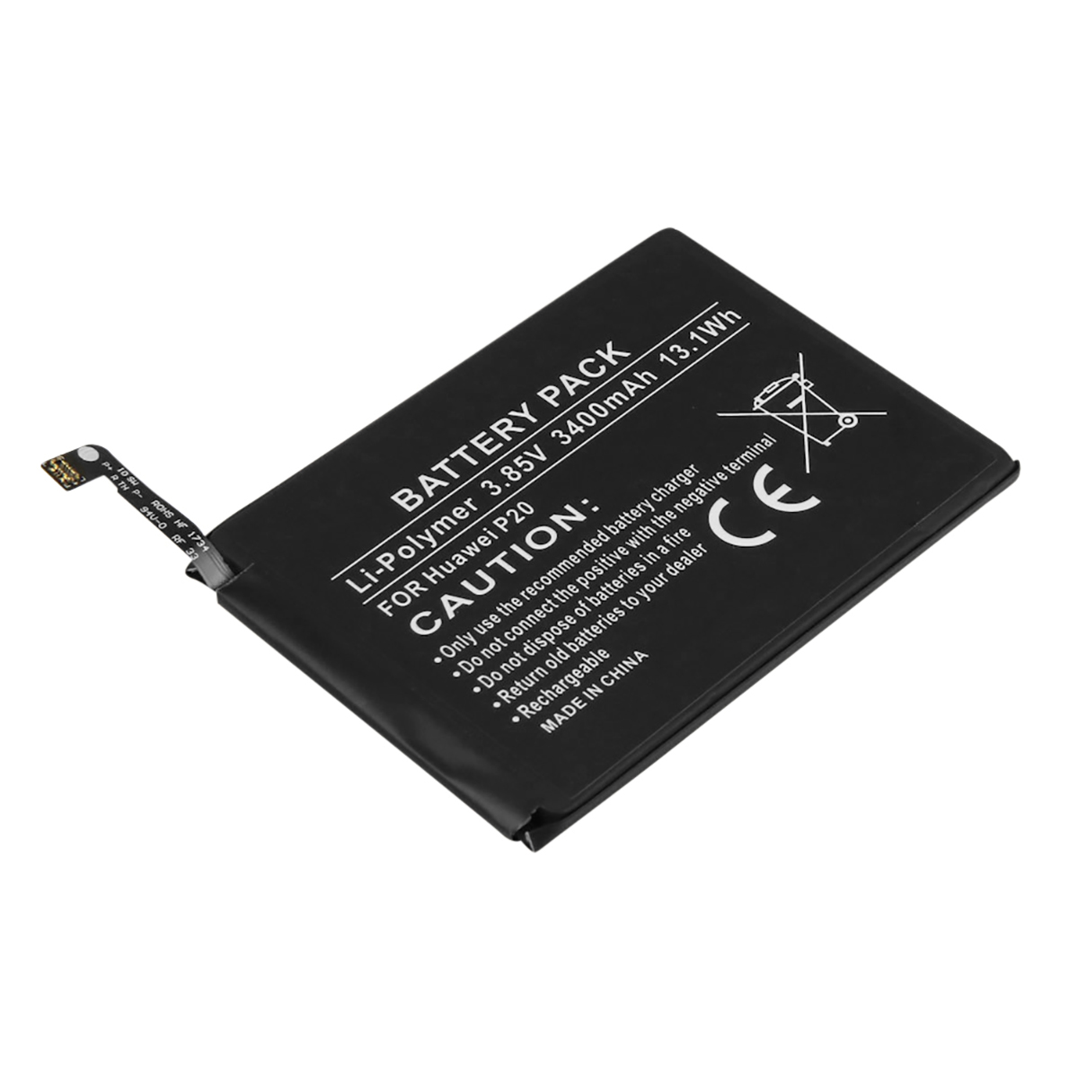 Akku Huawei P20:lle, Li-Polymer 3,85V 3400mAh 13,1Wh
