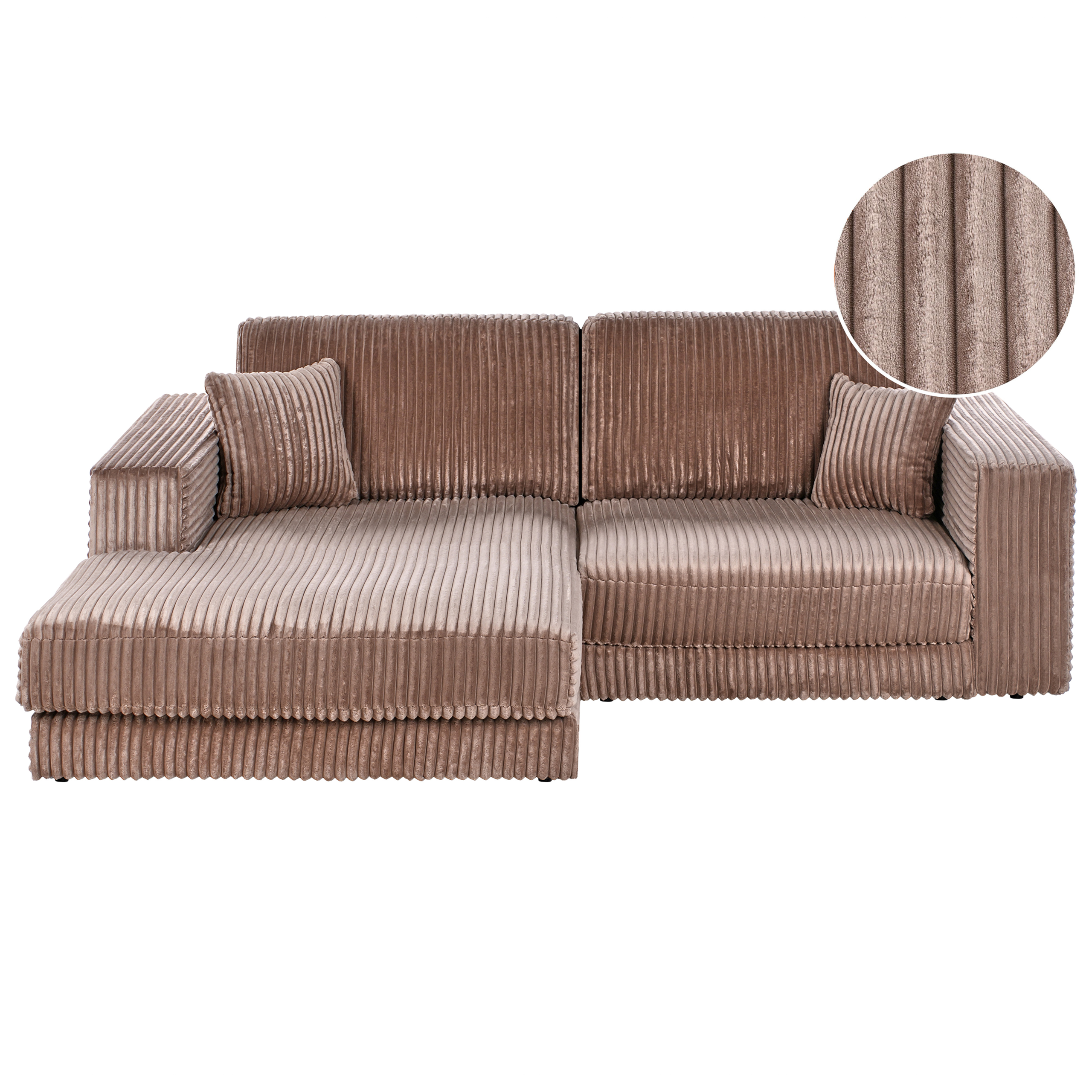 Kulmasohva LOFOTEN vakosametti Vaaleanruskea 3-istuttava Oikea