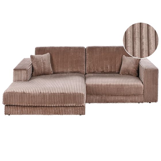 Kulmasohva LOFOTEN vakosametti Vaaleanruskea 3-istuttava Oikea