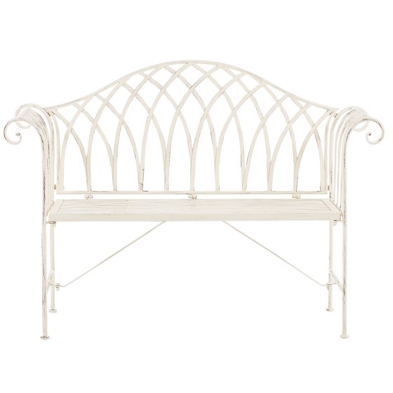 Puutarhapenkki MILAZZO 130 cm metalli Valkoinen