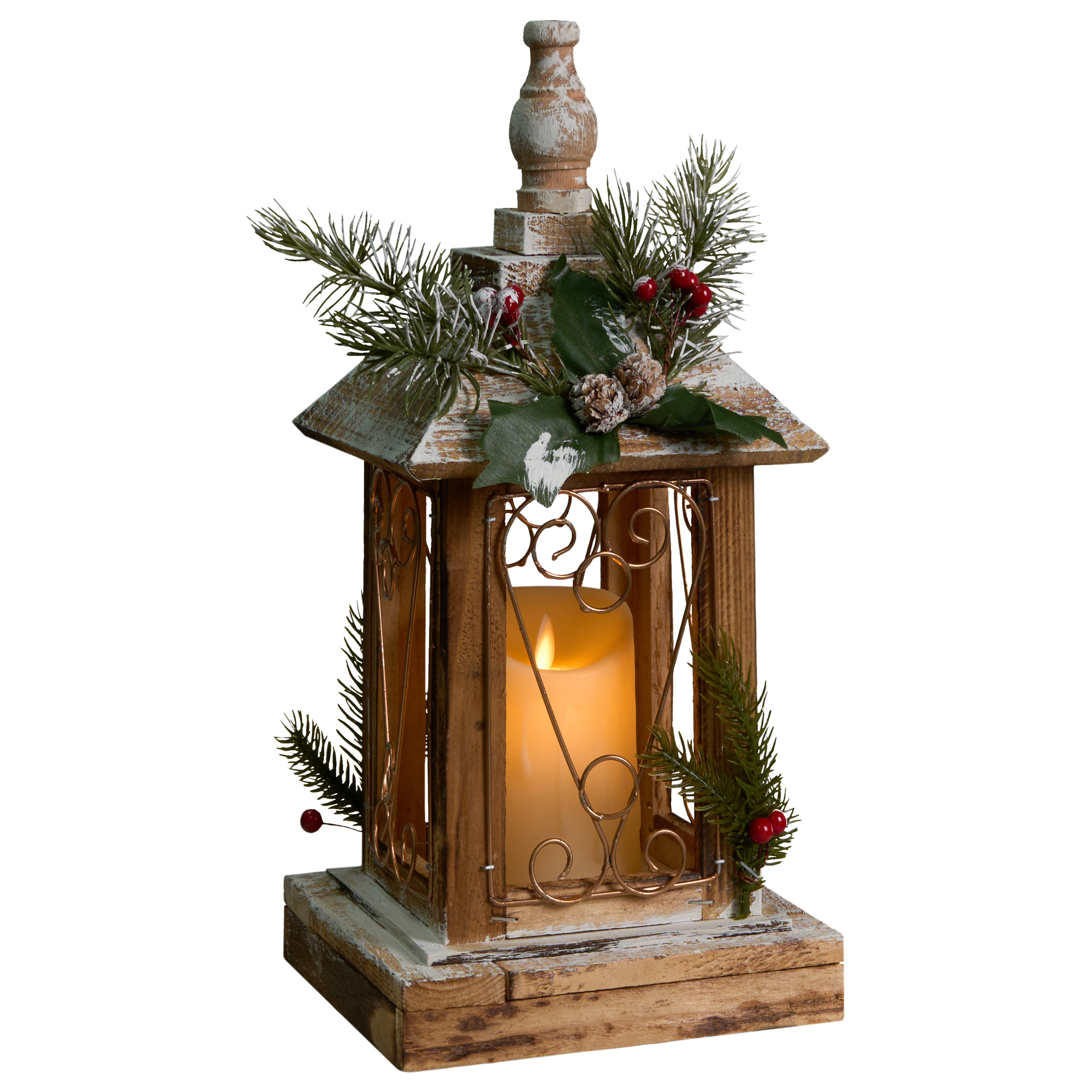 LED-lyhty LED-valo SAIMA Jouluinen 40 cm Tummanruskea