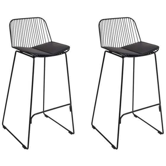 Baarituolisetti 2 kpl PENSACOLA metalli Musta