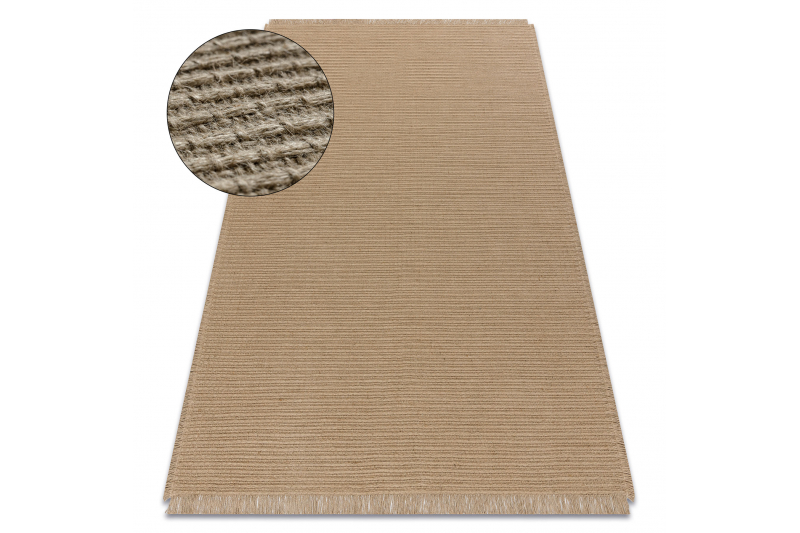 Matto JUTE 3651 tumma beige yksivärinen - juutti, litteä kudottu, 120x170 cm
