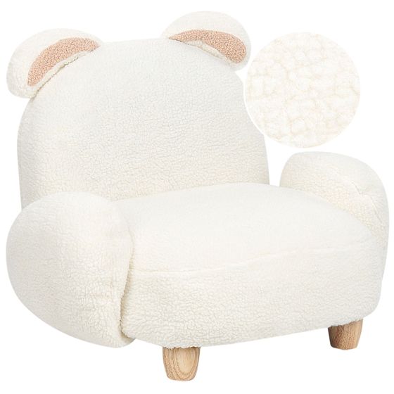Lasten nojatuoli teddykangas jänis luonnonvalkoinen KANNA