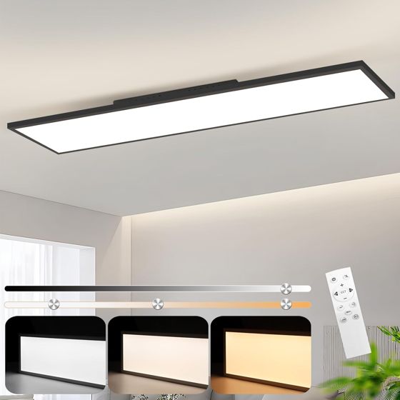 NETTLIFE LED - kattovalaisin, 120 x, 30 - HimmennettäväKattopaneeli, pitkä, päivänvalolamppu, tasainen, pöytävalaisin Kaukosäätimellä, 40W