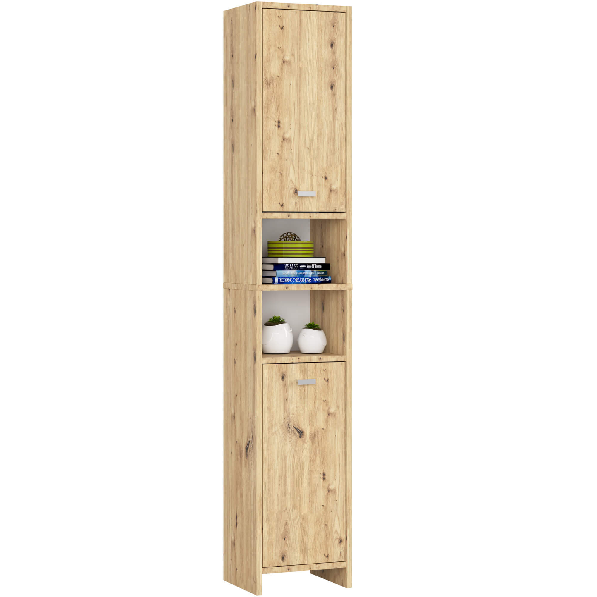 Akord Kylpyhuonehylly Beti 2 ovea 1 hylly Artisan-tammi 28x32x180