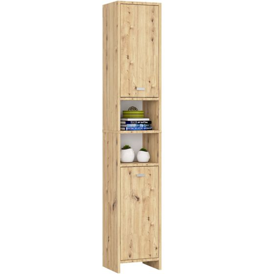 Akord Kylpyhuonehylly Beti 2 ovea 1 hylly Artisan-tammi 28x32x180