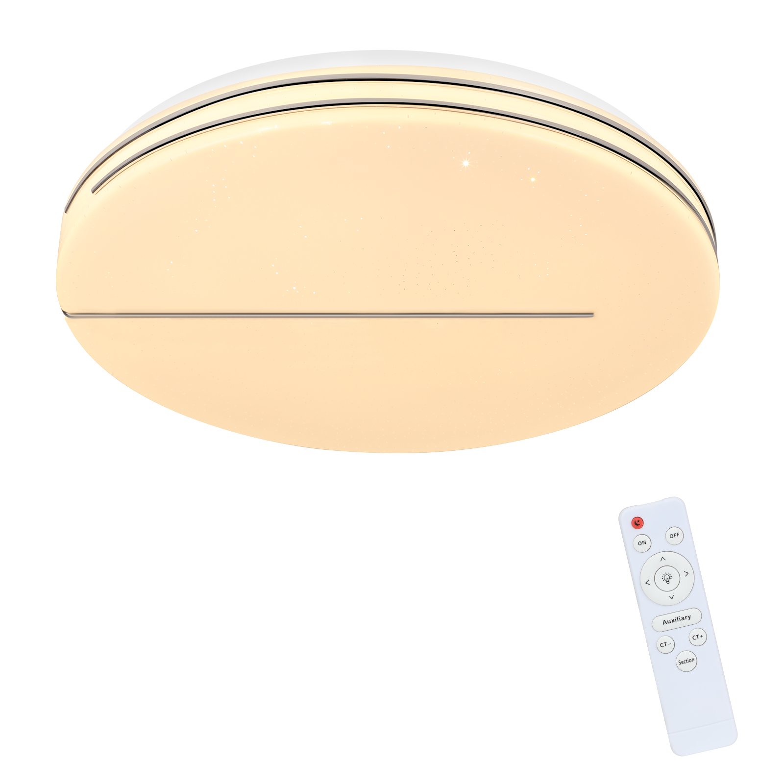 NETTLIFE moderni LED-kattovalaisin, pyöreä 44 W olohuoneen, lamppu 40cm himmennettäväKaukosäätimellä tähtitaivas, makuuhuoneen valaistusKeittiön