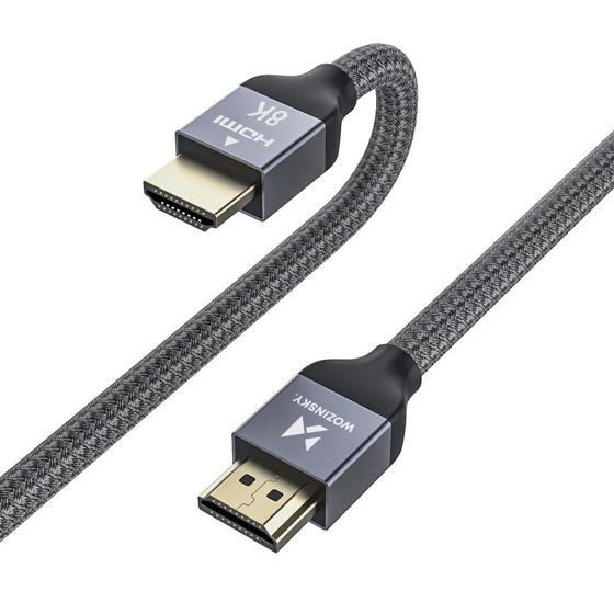 HDMI 2.1 -kaapeli 8K 60 Hz 48 Gbps 4K 120 Hz 2K 144 Hz 1 m Hopea