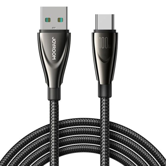 Pioneer-sarjan USB-A - USB-C 100W punottu kaapeli 1,2 m musta