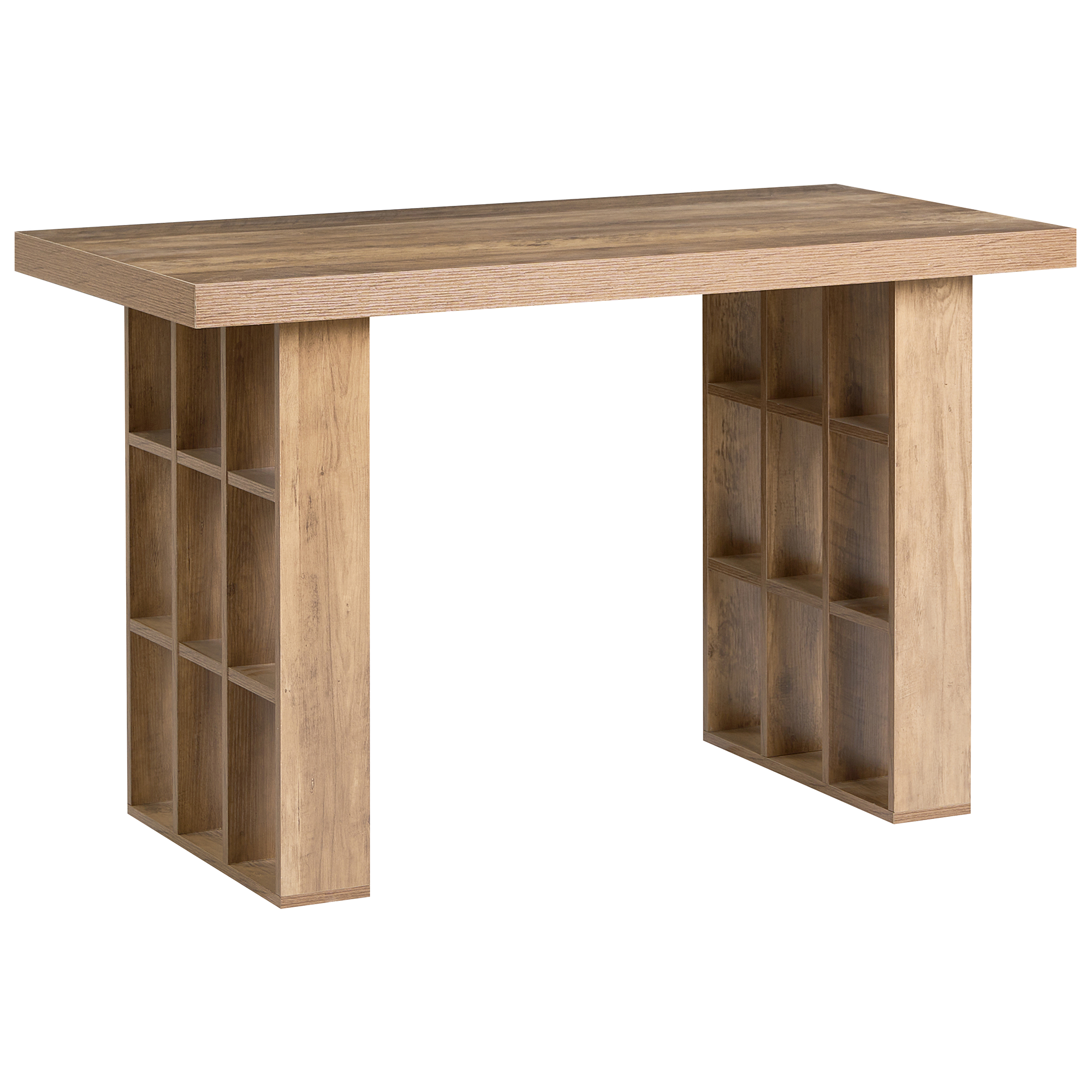 Työpöytä ELURA 120 cm 60 cm hyllyillä Vaaleanruskea