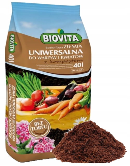 Universaali puutarhamulta vihanneksille ja kukille 40L Turvetta kompostilla