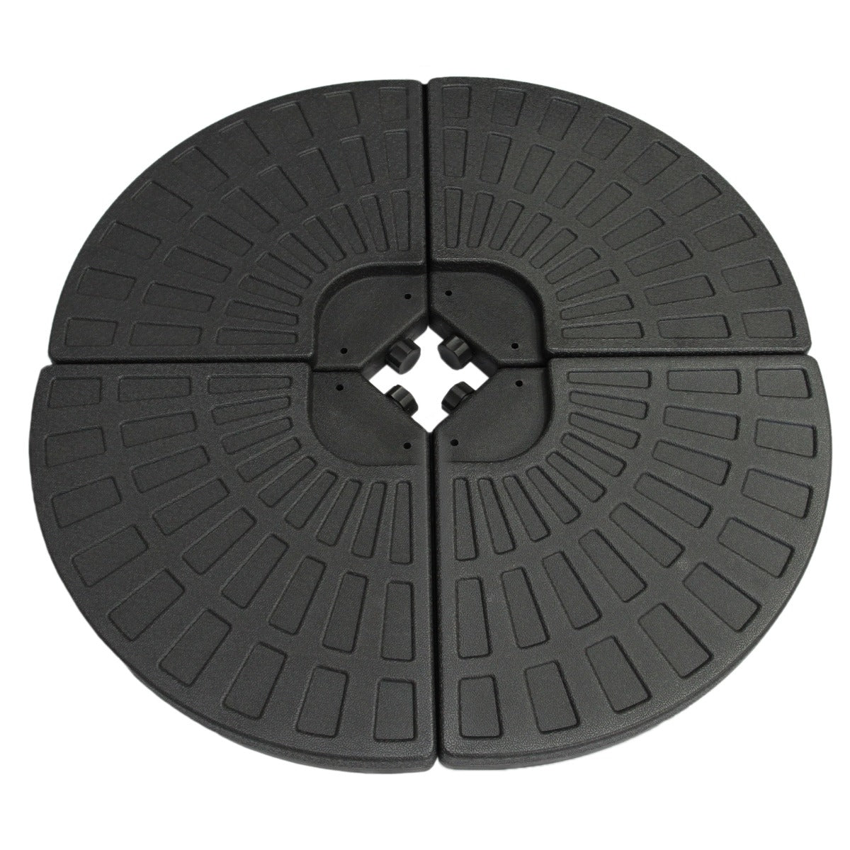 Kantava aurinkovarjon jalusta - viuhkamainen muotoilu