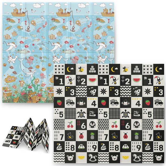 Nukido NK-340 Valtameri-numerot Taittuva Vaahtomuovisopetusmatto 200 x 180 x 1 cm