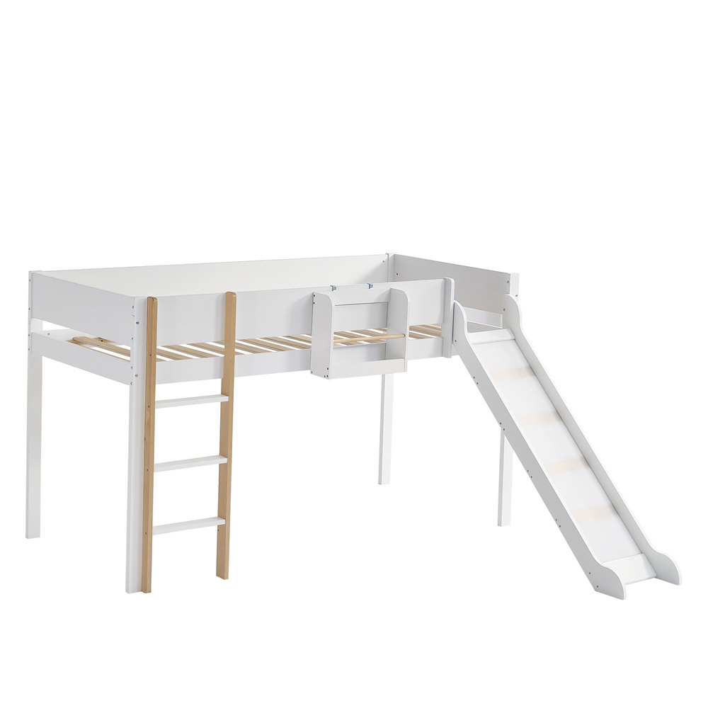Parvisänky 90 x 200 cm, Liukumäki + Irrotettava Hylly