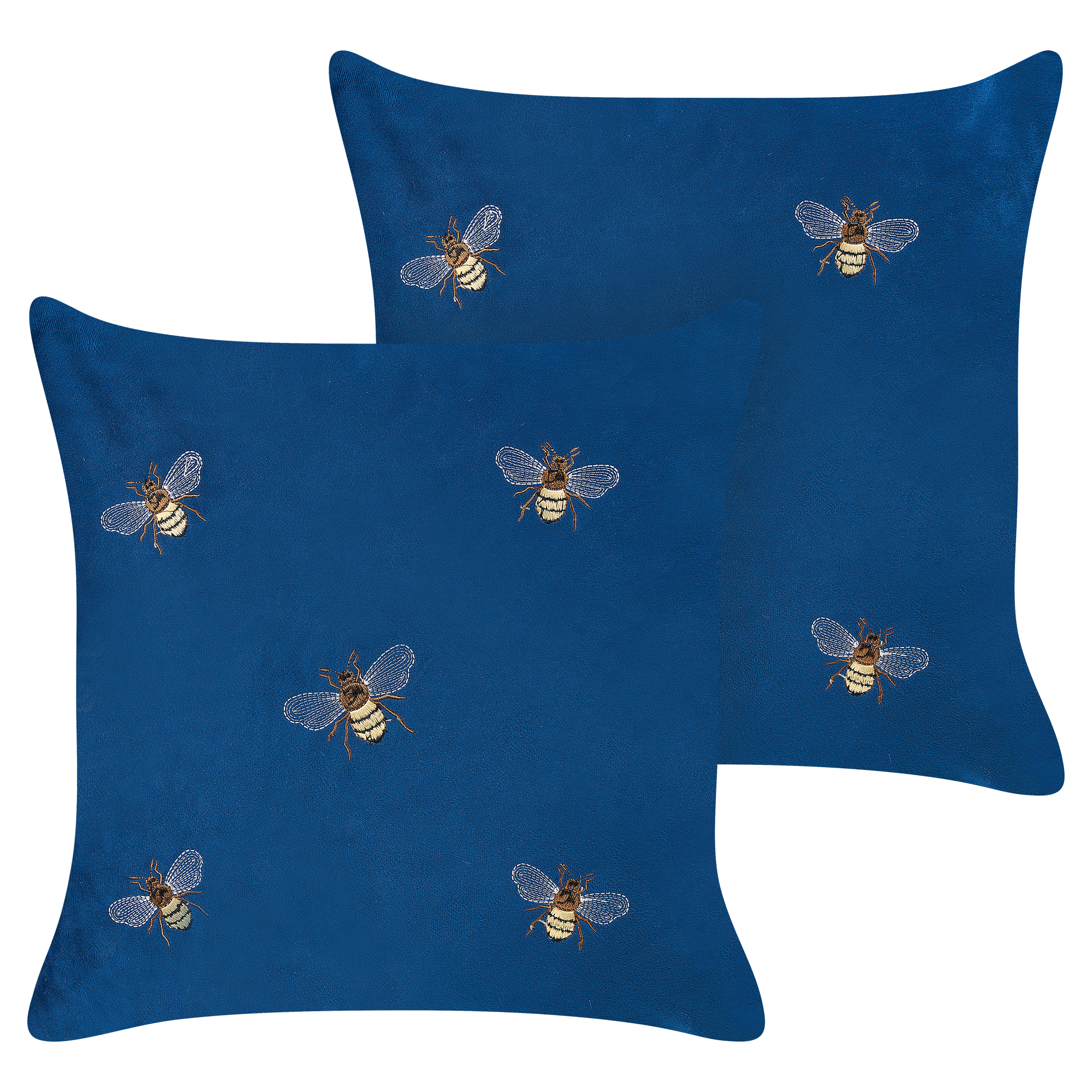 Koristetyynysetti 2 kpl TALINUM 45 x 45 cm Sametti Sininen Eläinkuvio