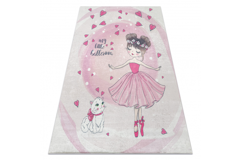 BAMBINO 2161 matto kissa, sateenkaari lapsille liukumaton - pinkki 160x220 cm