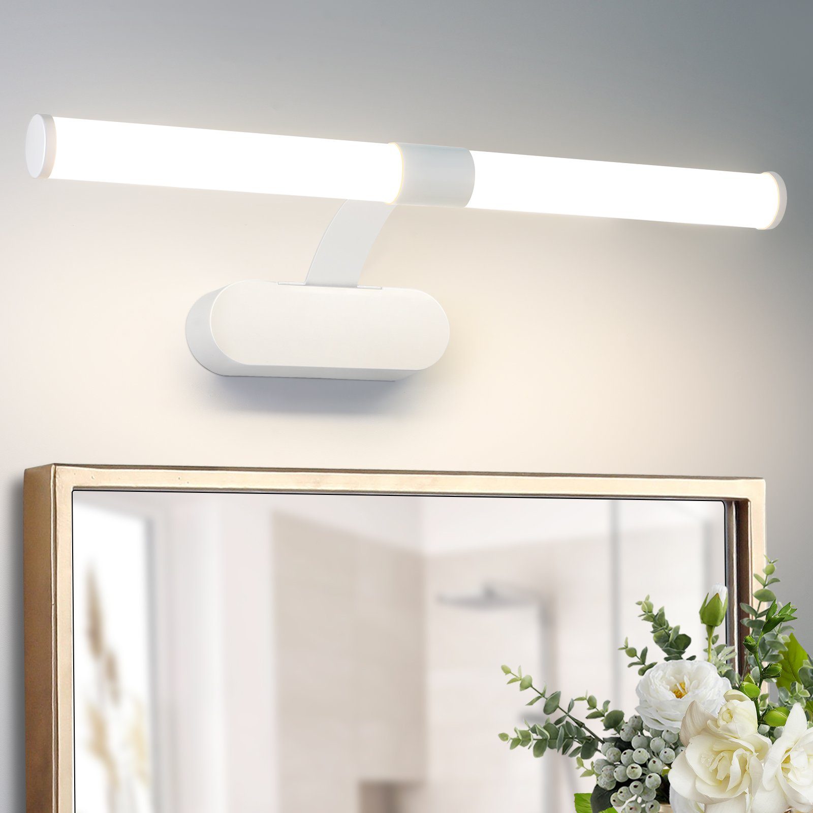 NETTLIFE LED - peilivalaisin, 40CM, 6W, vedenpitävä, IP44, moderni, neutraali, valkoinen, 4000K, valkoinen