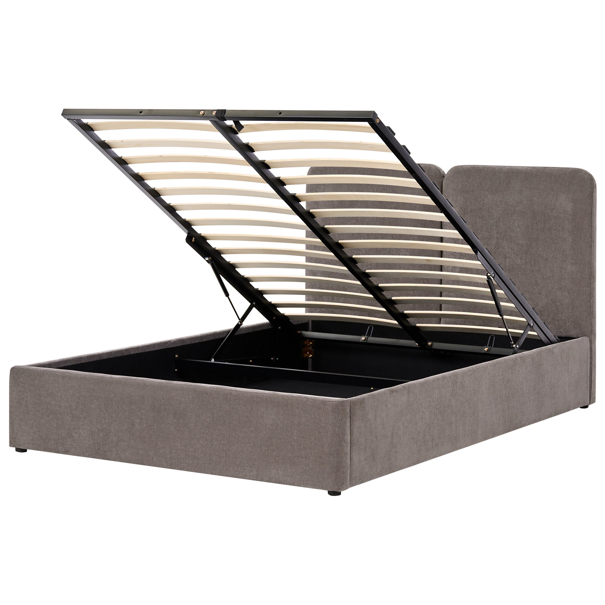 Sänky säilytystilalla kangas ARBOIS 140 x 200 cm Ruskeanharmaa