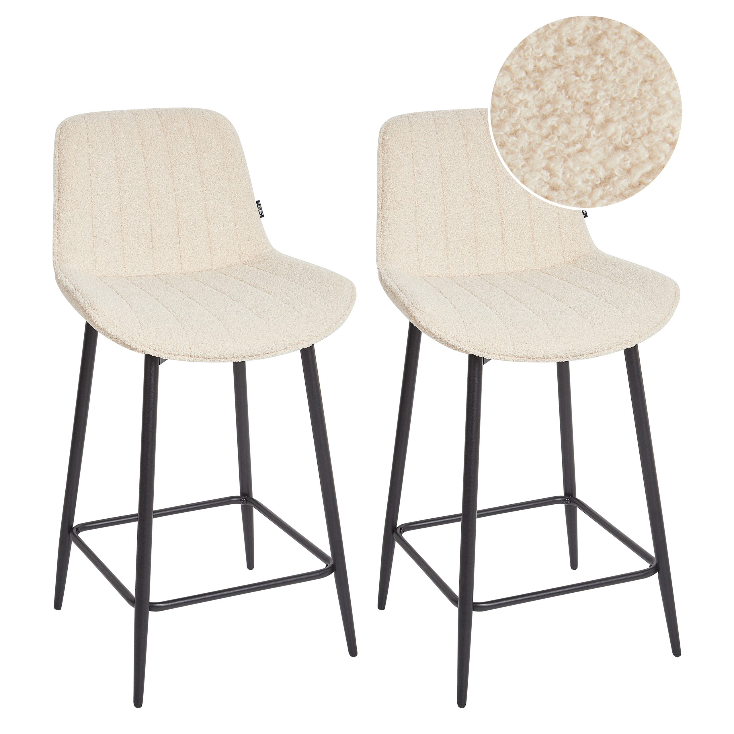 Baarituolisetti 2 kpl DUBROVNIK buklee Vaaleanbeige