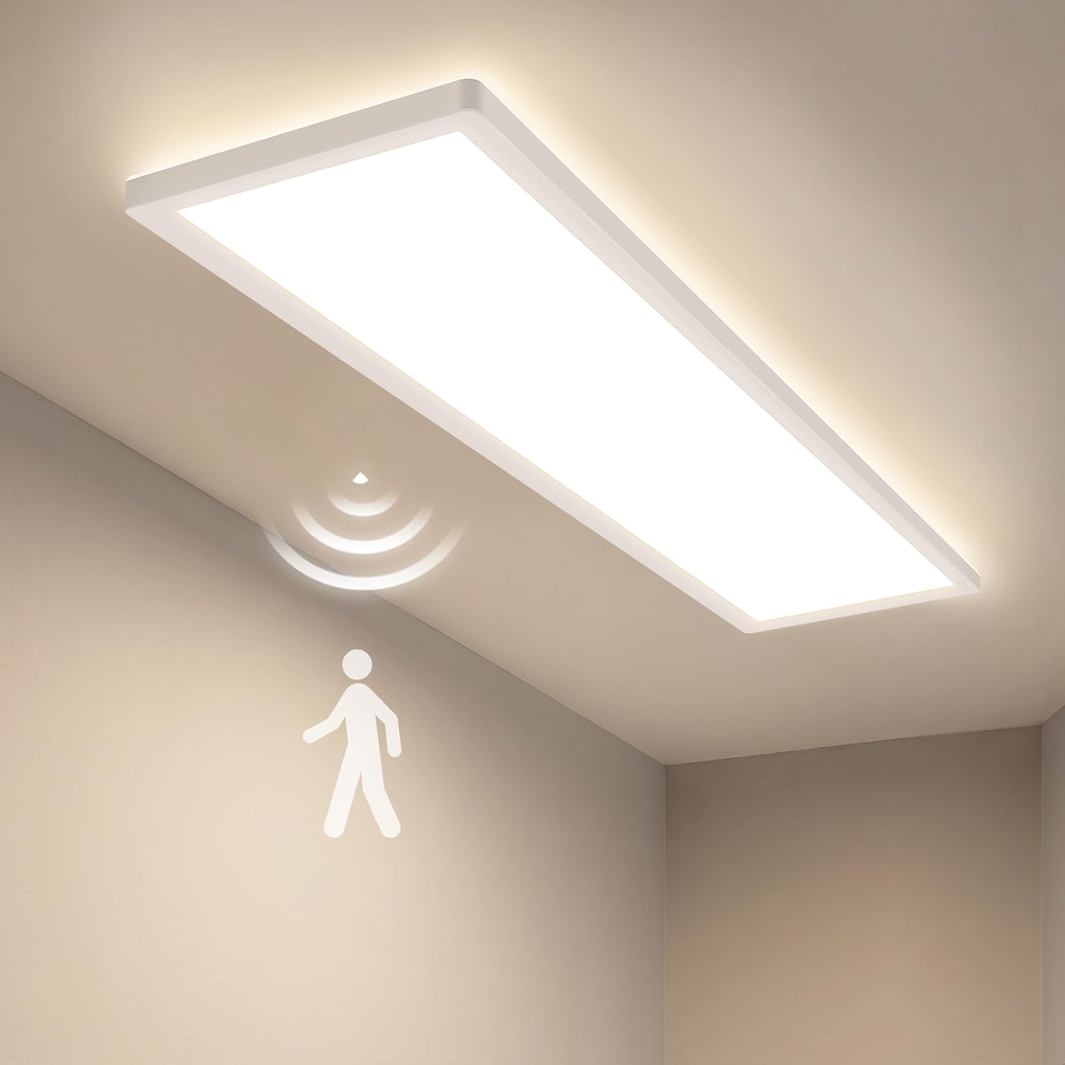 ZMH 24W 4000K LED-kattovalaisin liiketunnistimella, 100 x 25 cm kattovalaisin eteiseen