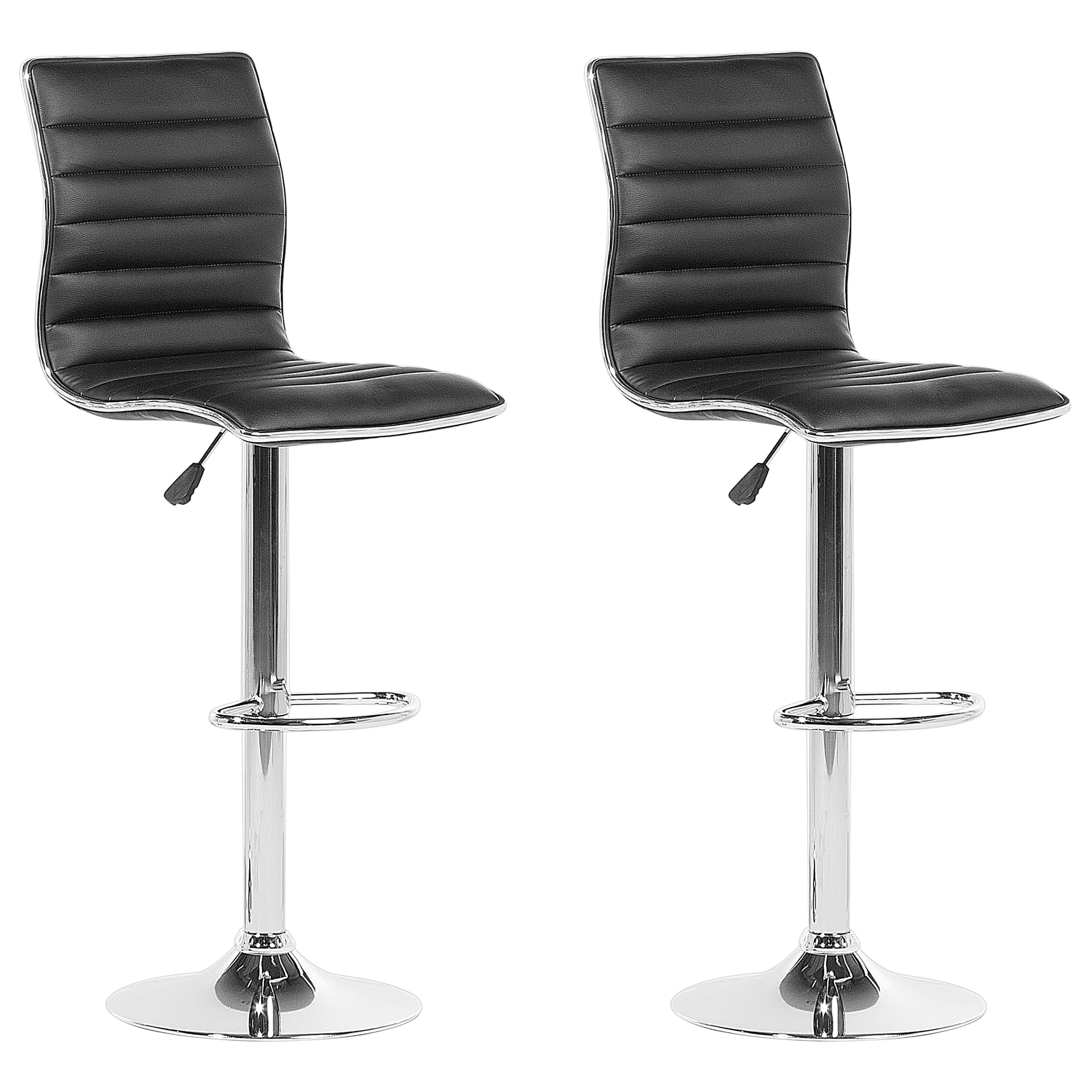 Baarituolisetti 2 kpl LUCERNE keinonahka pyörivä Musta