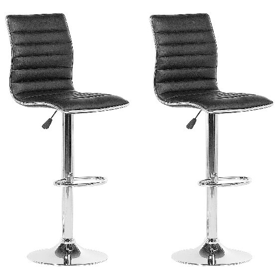 Baarituolisetti 2 kpl LUCERNE keinonahka pyörivä Musta