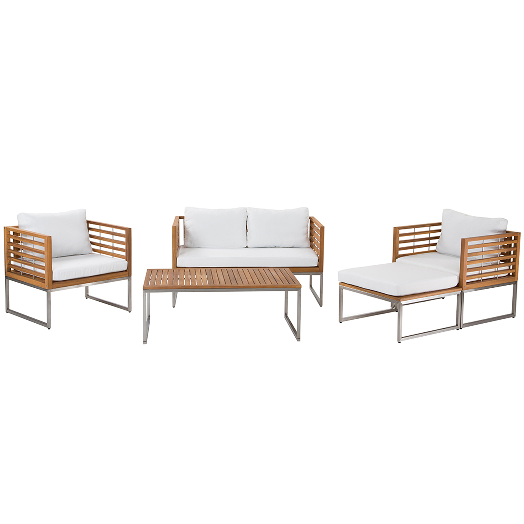 Ulkosohvaryhmä pöydällä 4-istuttava BERMUDA akaasia Ruskea