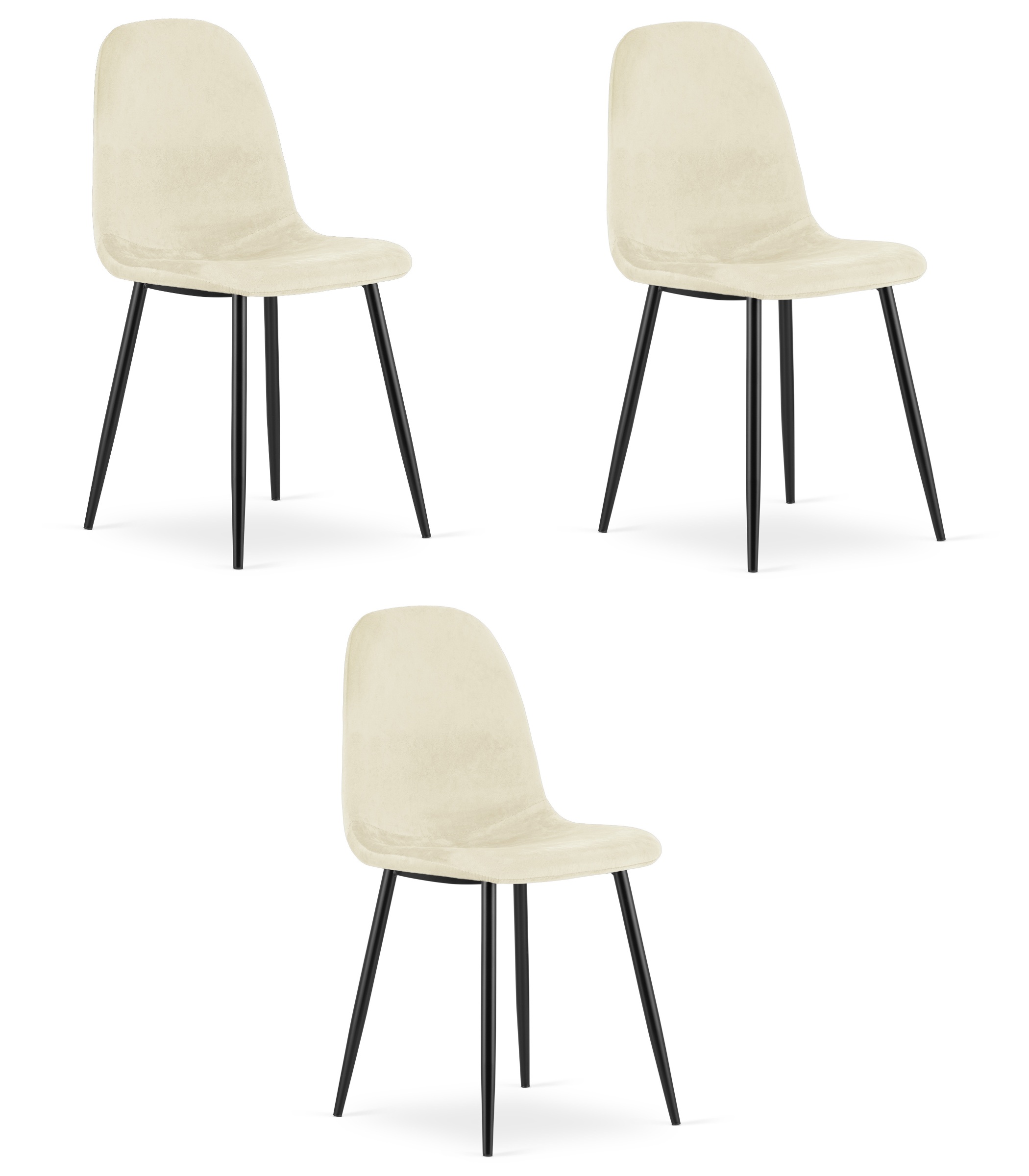 COMO-tuoli, beige sametti (3 kpl)