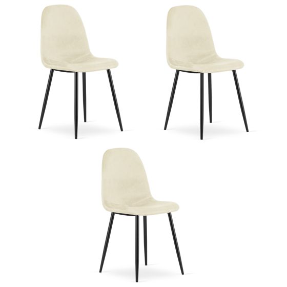 COMO-tuoli, beige sametti (3 kpl)