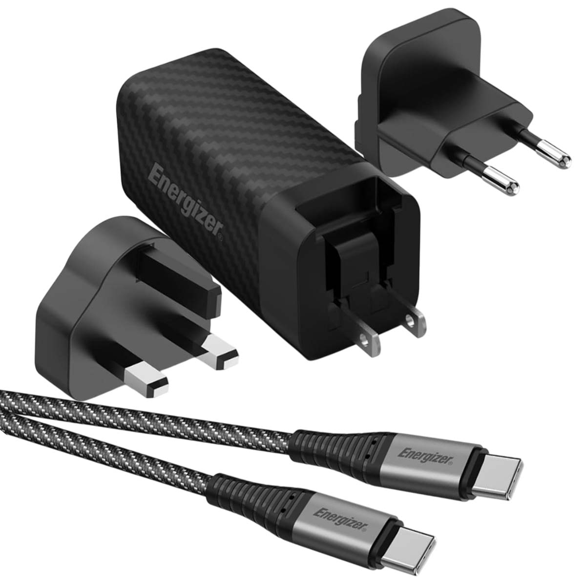 Seinälaturi USB-C- ja USB-A-porteilla 65W PD GaN adaptereilla EU / UK / US