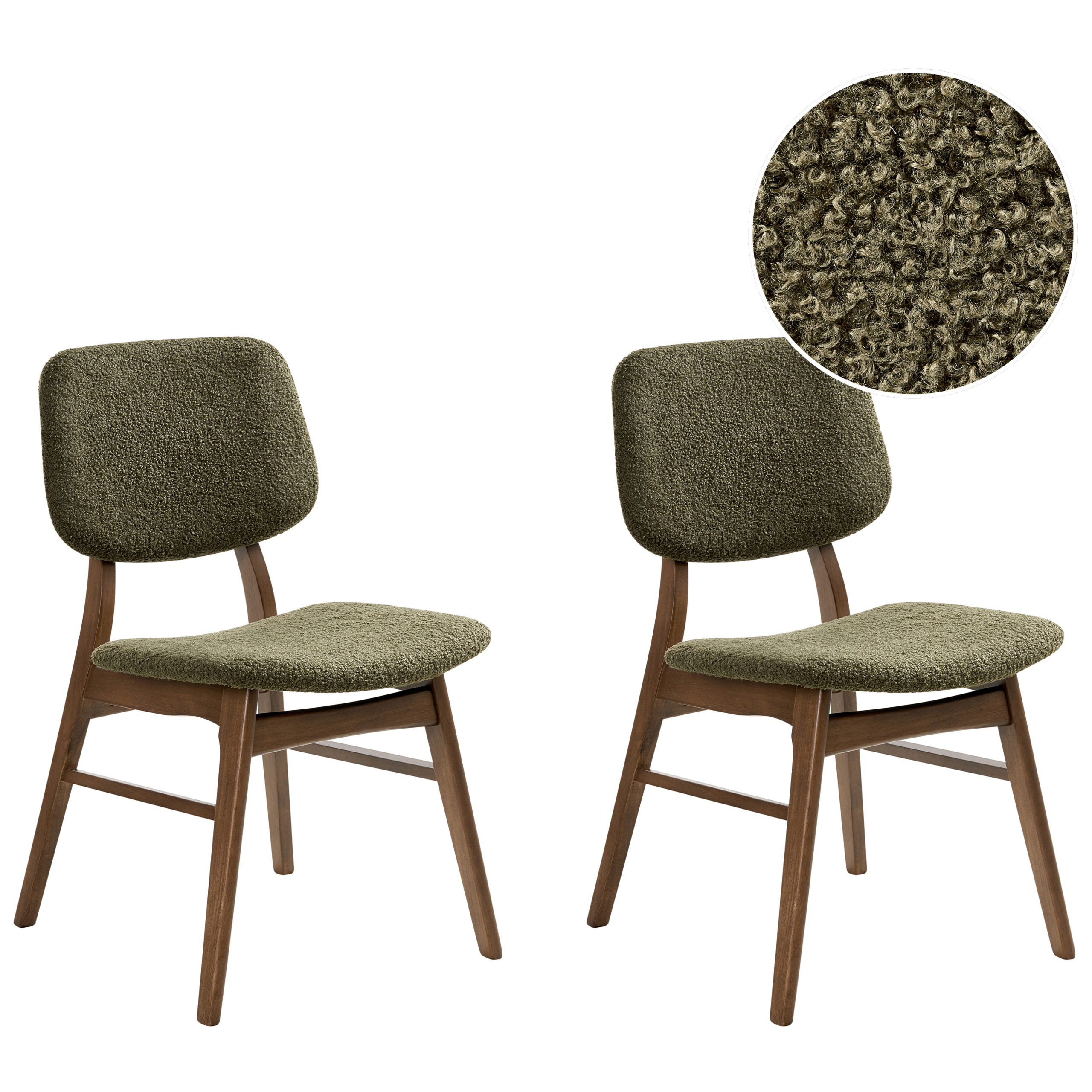 Ruokatuolisetti 2 kpl ELAINE puu Tummanruskea/vihreä