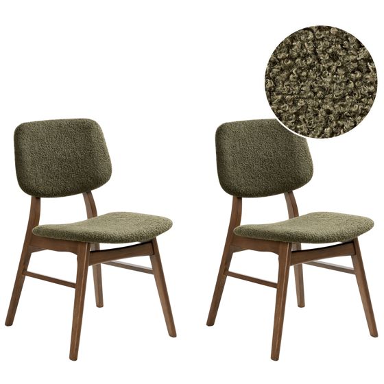 Ruokatuolisetti 2 kpl ELAINE puu Tummanruskea/vihreä
