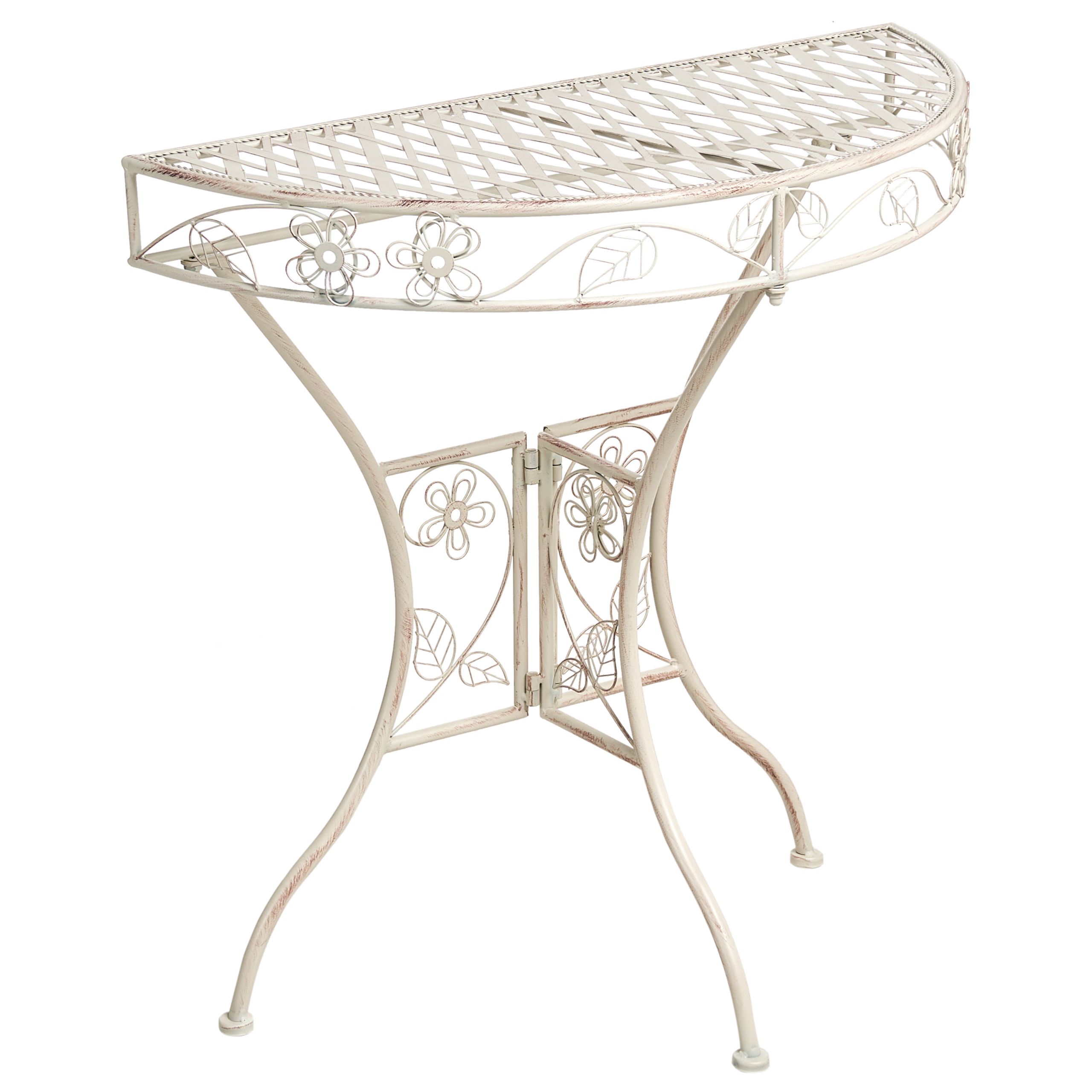 Bistropöytä YAVIZA 80 cm 36 cm Metalli Vaaleanbeige