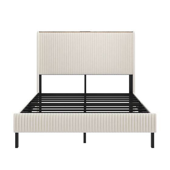 Verhoiltu Sänky 140 x 200 cm, Kangaspääty, Metallisälepohja