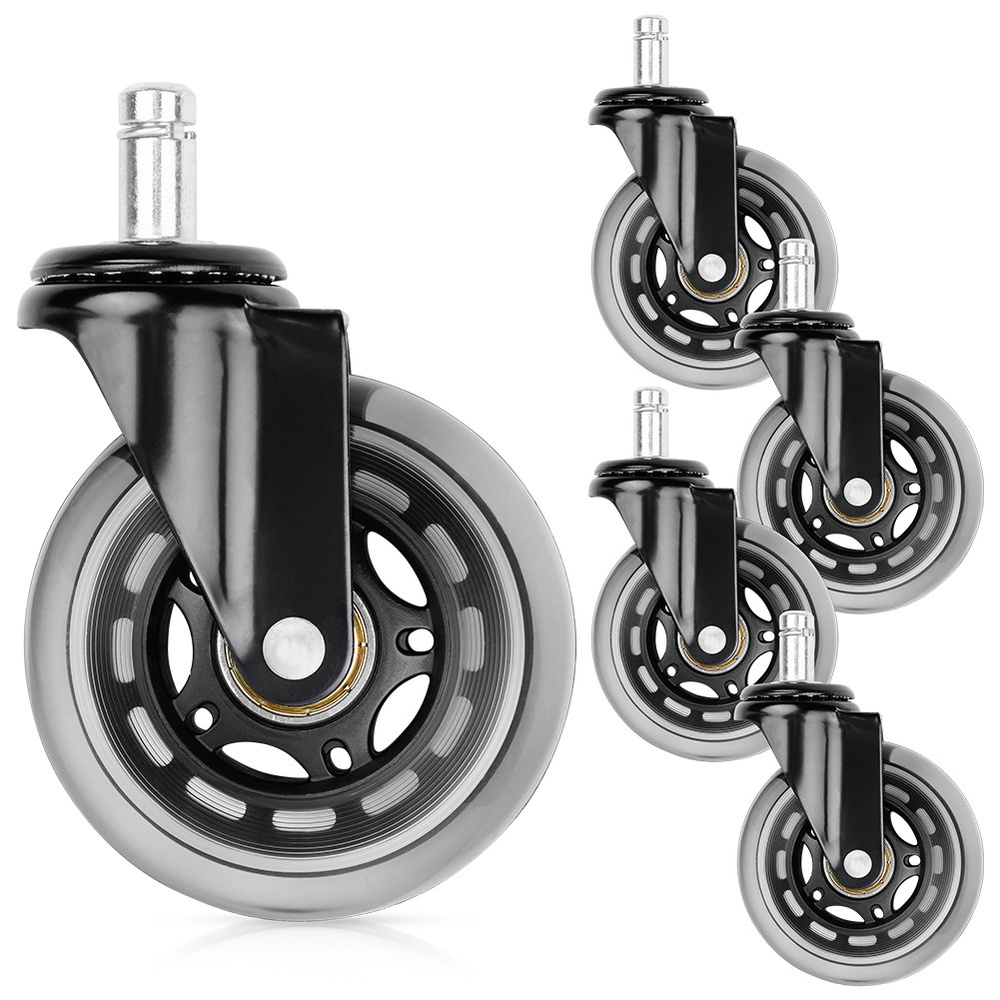 Kumiset tuolinpyörät 7,5 cm / 11 mm 5 kpl.