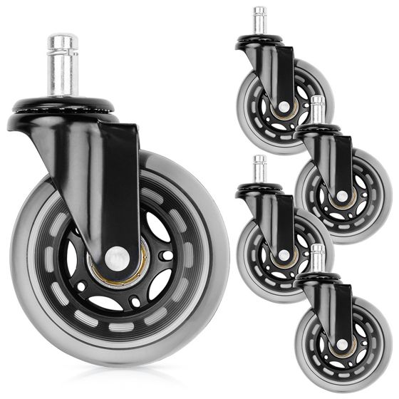 Kumiset tuolinpyörät 7,5 cm / 11 mm 5 kpl.