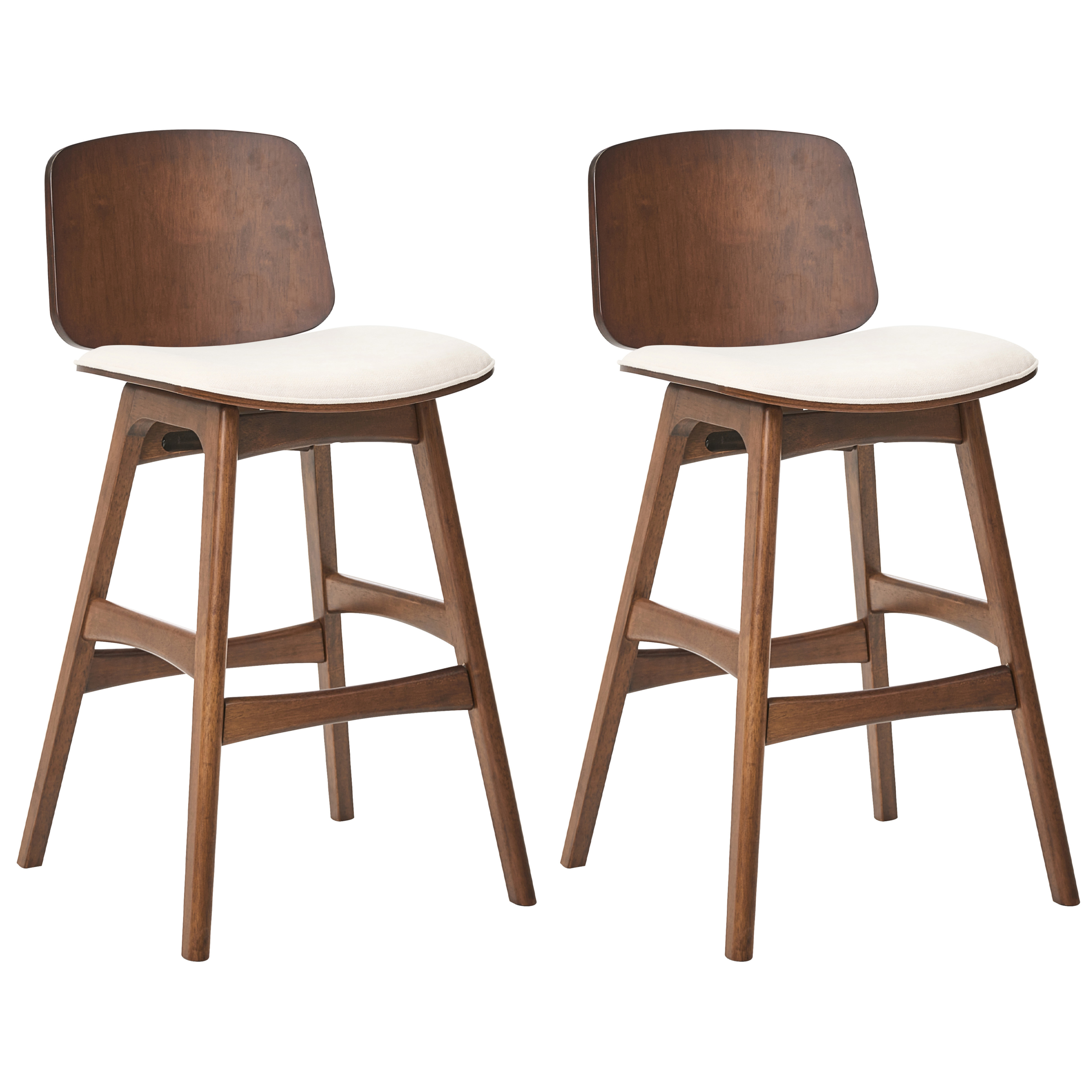 Baarituolisetti 2 kpl CHARLESTON Puu Ruskea/vaaleanbeige