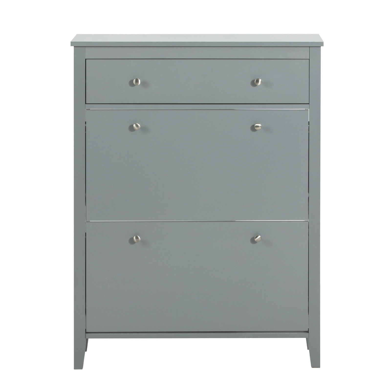 SoBuy Puukuitu säilytyspenkki FSR89-HG 2-ribaltainen harmaa