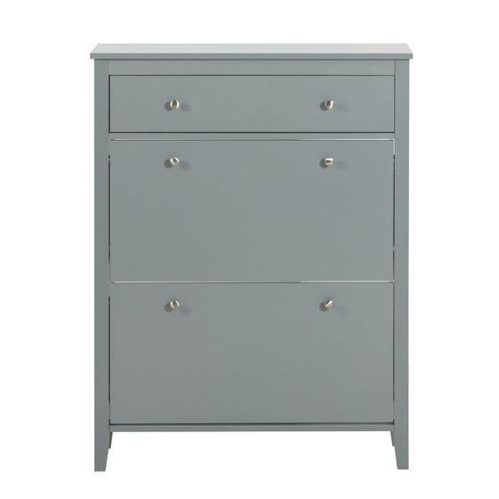 SoBuy Puukuitu säilytyspenkki FSR89-HG 2-ribaltainen harmaa