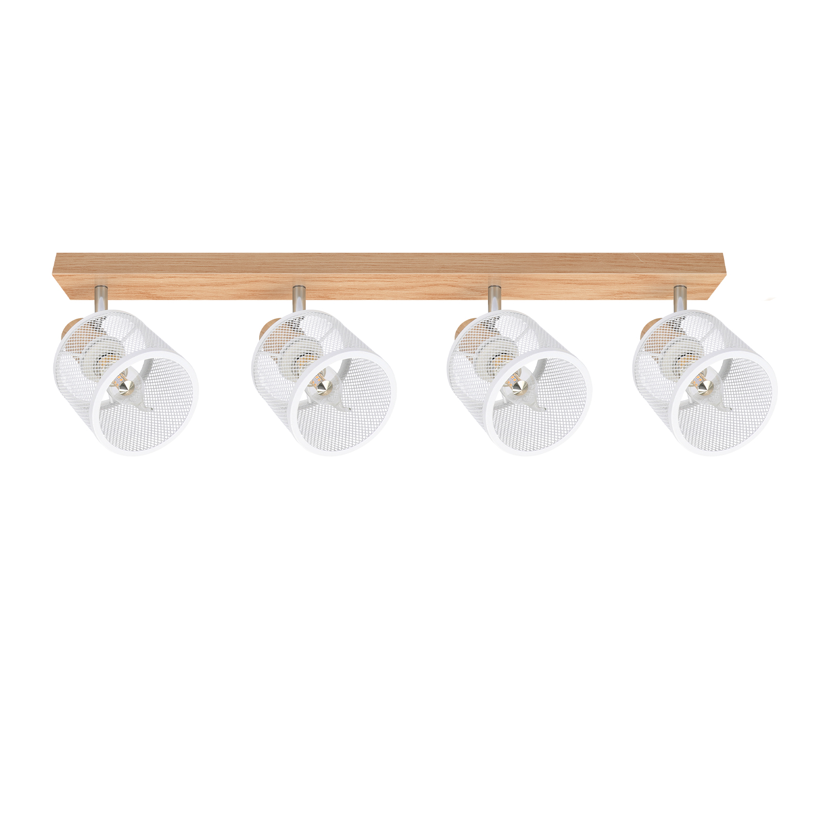 NETTLIFE - kattovalaisin 4 valkoista kohdevaloa puukuvio E14- kattovalaisin, säädettävä 350° 4 lamppua max. 25 W