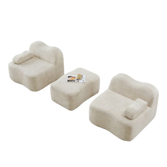 moduulisohva 3-paikkainen beige sametti skandinaavinen säädettävä