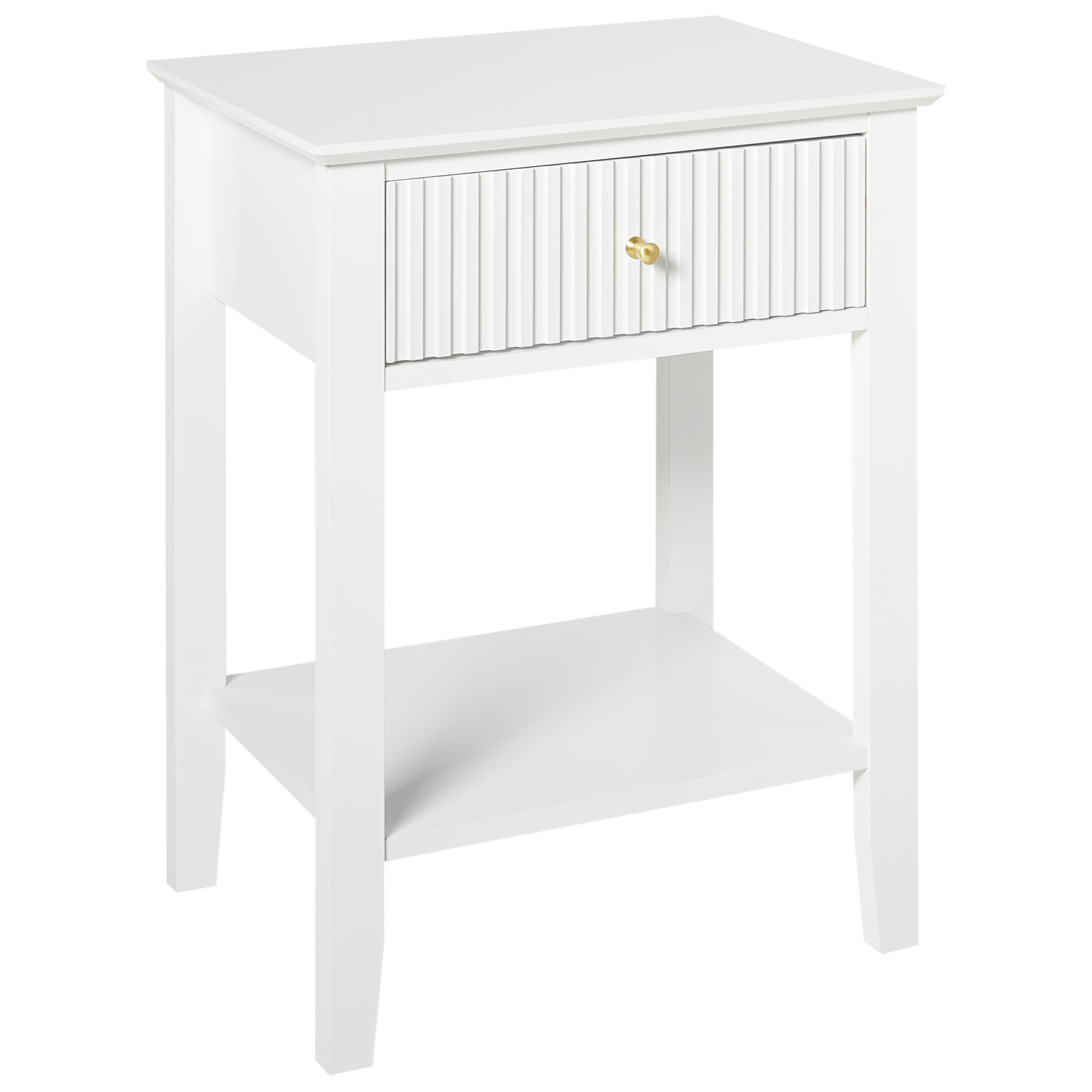 Yöpöytä laatikolla ASSISI Valkoinen